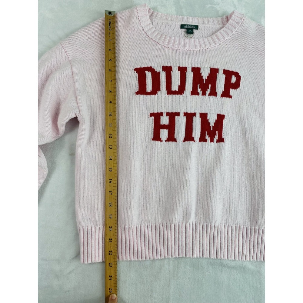 2/$30 Wild Fable Dump Him Knit Sweater Women Sz 2XL Pink Funny Sweater Spellout - Picture 3 of 13
